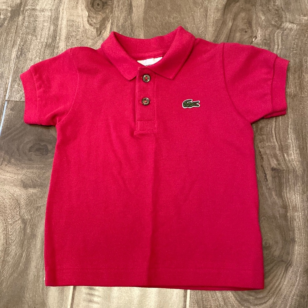 Lacoste Kids, Magenta Classic Polo, Size 1